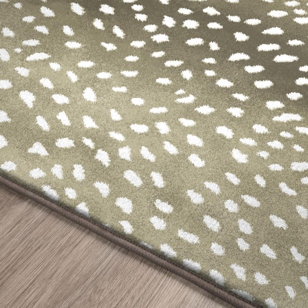 3 x 5 Beige Animal Print Runner Rug