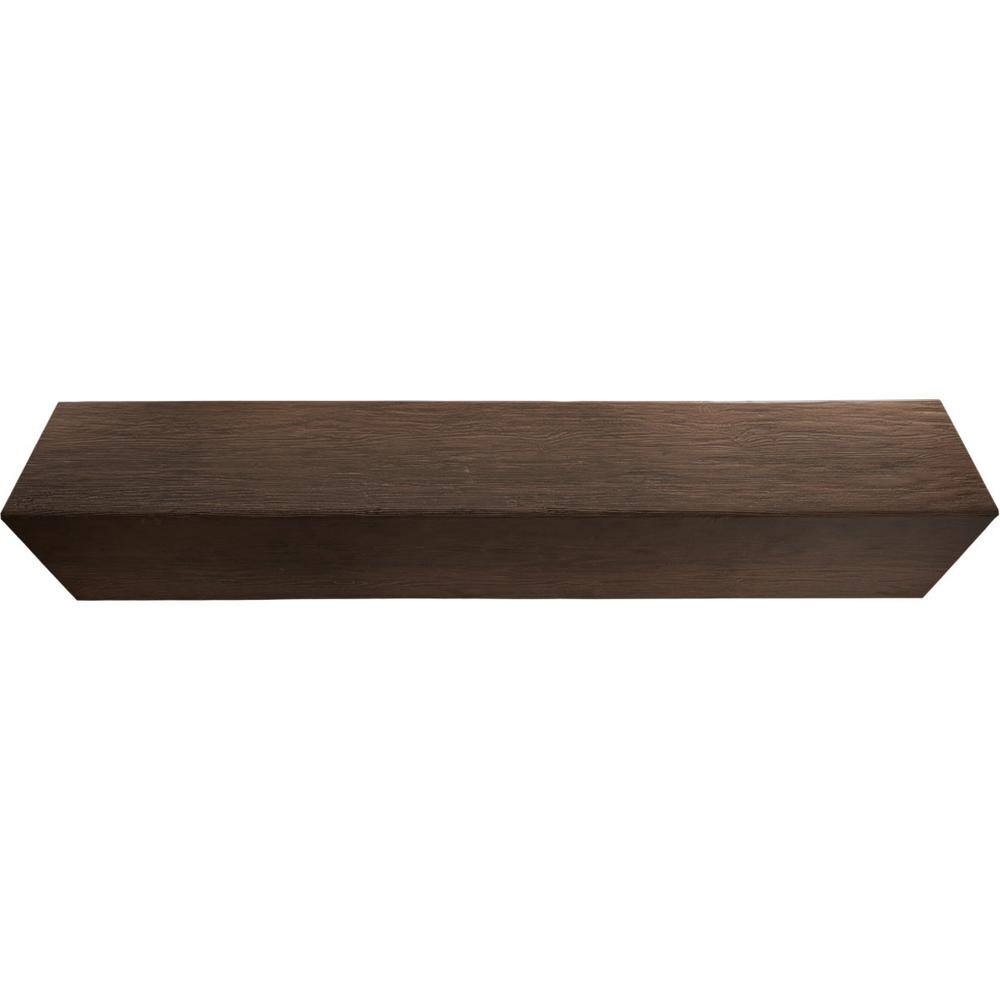 Aged Pecan Faux Wood Ceiling Beam, 8"W x 12"H x 8'L