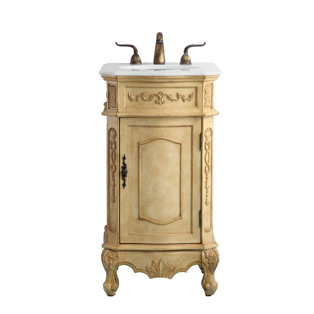 Simply Living 19 in. W x 19 in. D x 36 in. H Bath Vanity in Antique Beige w