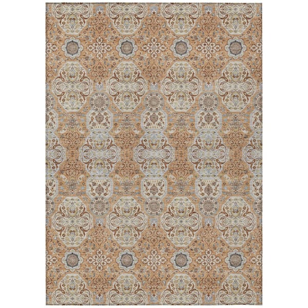 Chantille Machine Washable Indoor/Outdoor Abstract ACN2483 Copper 5 ft. x 7 ft. 6 in. Area Rug