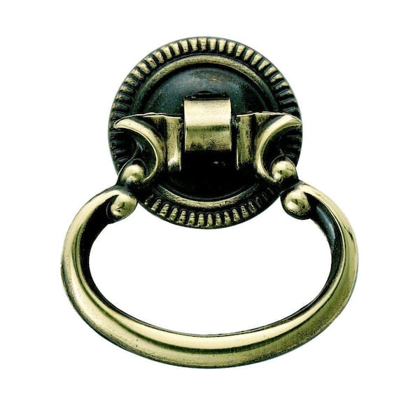 Amerock Classic Accent Antique English 1 in. Furniture Ring Pull in Antique Brass