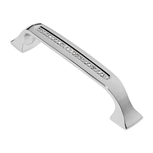 Bellissima 3-3/4 in. (96 mm) Center-to-Center Polished Chrome with Clear Crystal Cabinet Bar Pull