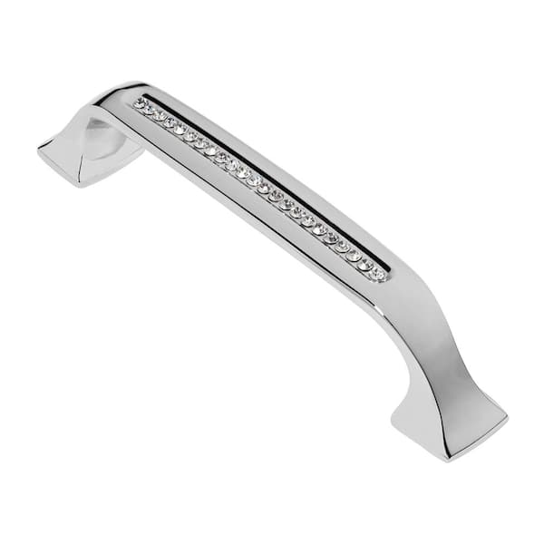 Wisdom Stone Bellissima 3-3/4 in. (96 mm) Center-to-Center Polished Chrome with Clear Crystal Cabinet Bar Pull