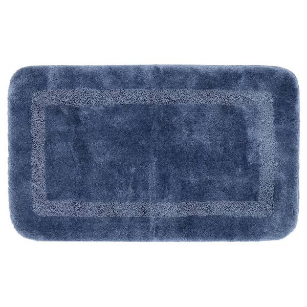 Mohawk Home Facet French Blue 24 in. x 40 in. Nylon Machine Washable Bath Mat