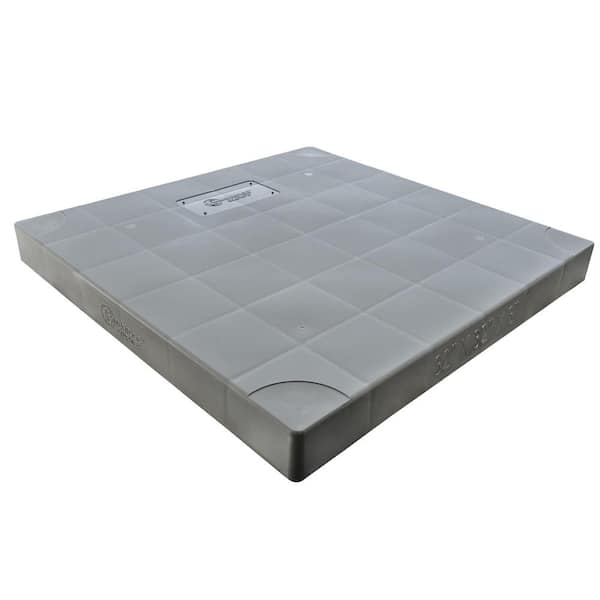 Cambridge 32 in. x 32 in. x 3 in. Plastic Central Air Conditioner Condenser Pad Gray