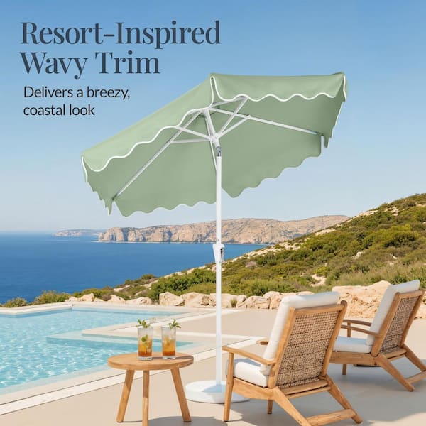 7'sage patio umbrella Best Choice Products 7.5 ft. Steel Market Patio Umbrella in Sage Green  SKY9902