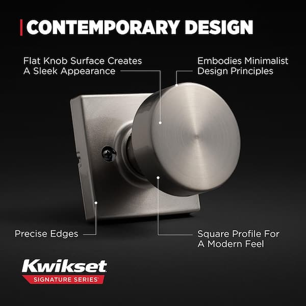 Kwikset Pismo Gunmetal Square Rose Half 2.19 in. Dummy Round Door