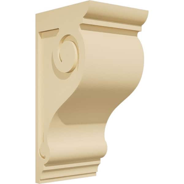 Ekena Millwork Standard Scroll 7 in. W x 16 in. H x 8 in. D Signature Urethane Polyurethane Corbel