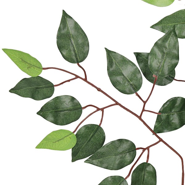 24 in. Artificial Ficus Leaf Spray Stem Plant Greenery Foliage Bush (Set of 12)