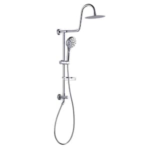 Wall Bar Shower Kit 1-Spray 8 in. Round Rain Shower Head with Hand Shower in Polished Chrome(Valve Not Included)