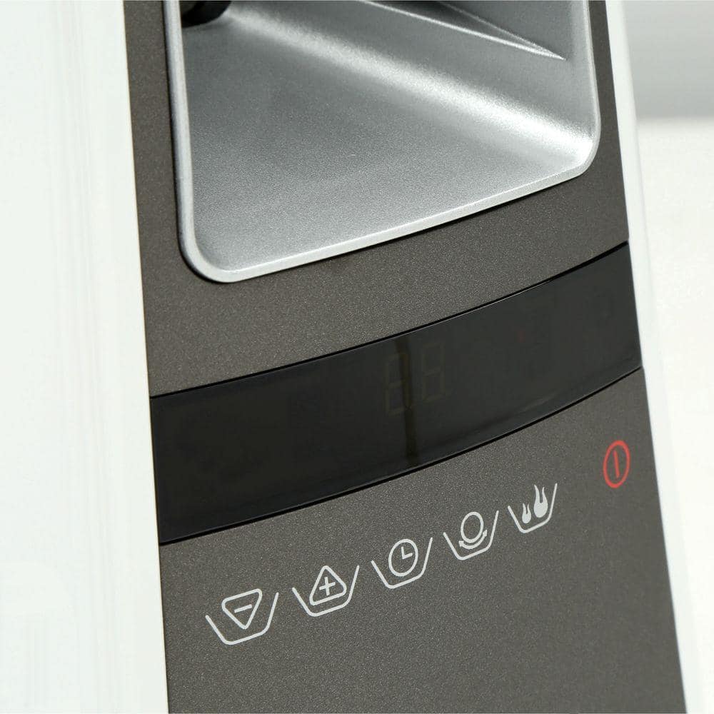 Blue Ceramic Bladeless Floor-Standing Heating Fan with Thermostat
