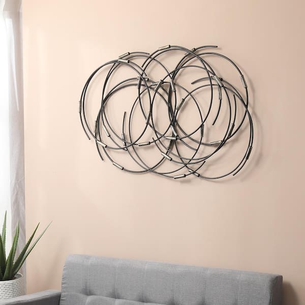 Luxenhome Metal Abstract Circular Wall, Round Wall Art Ideas