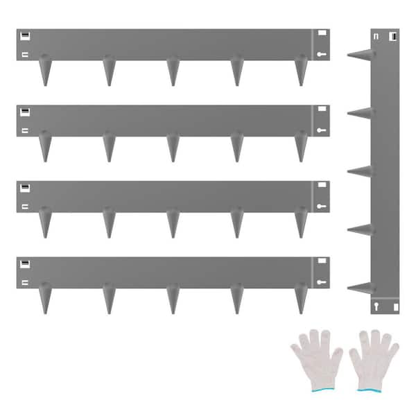 39 in. L x 0.063 in. W x 4 in. H Gray Steel Edging Landscape Steel Garden Edging Borders Strips Hammer (5-Pack)