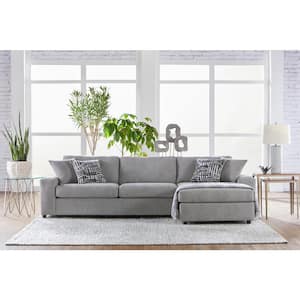 New Classic Furniture Tristan 2-piece Gray Polyester Chaise Sectional Couch
