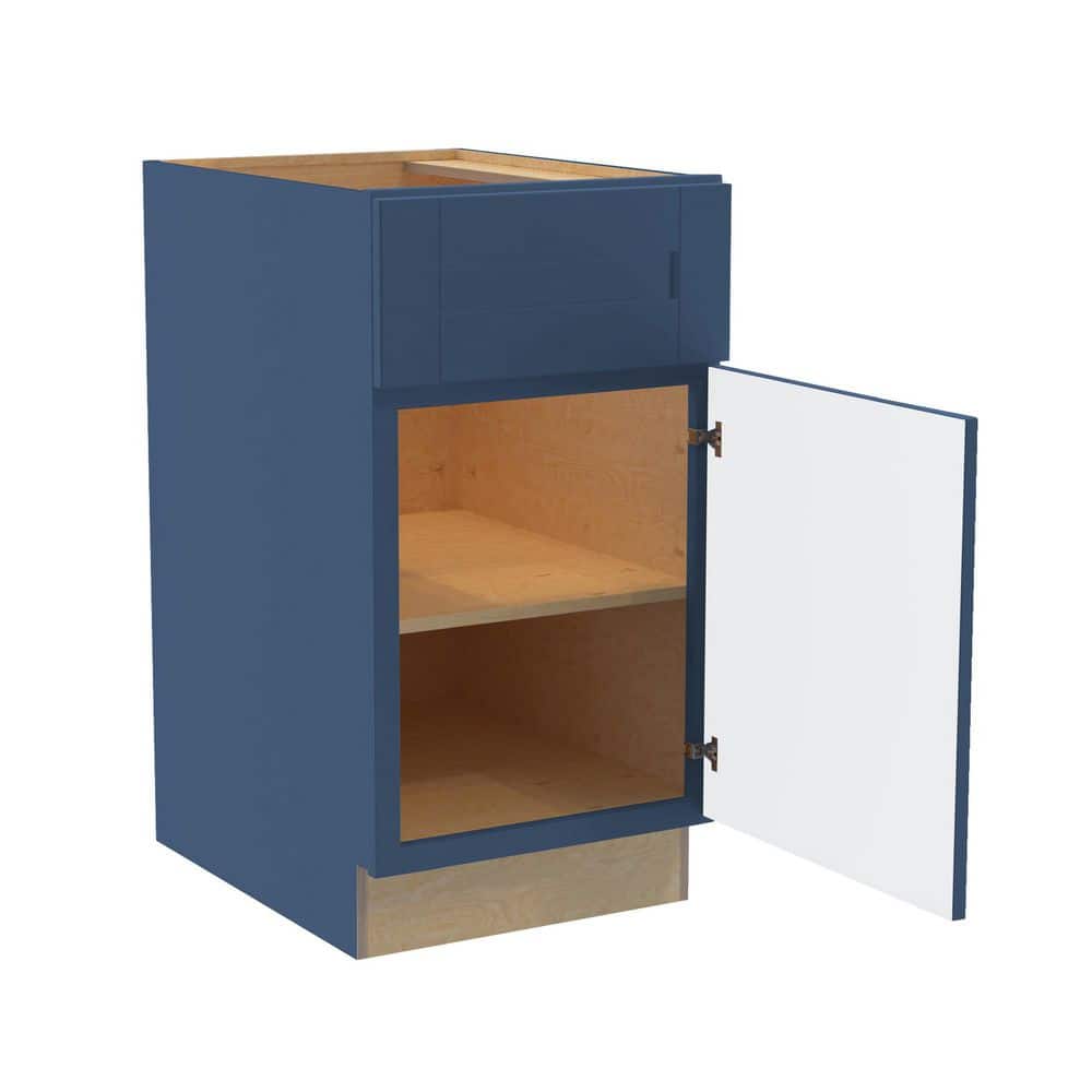 Washington Vessel Blue Plywood Shaker Assembled Base Kitchen Cabinet Soft Close Right 18 in W x 24 in D x 34.5 in H price history on PriceWatchPro
