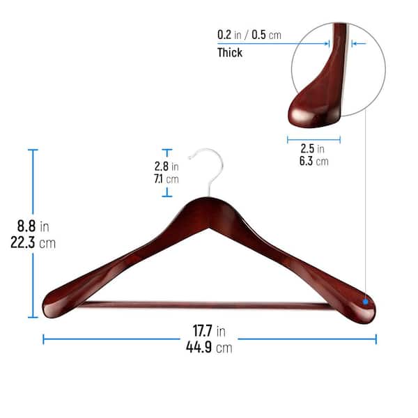 Osto 30 Pack Cherry Wooden Suit Hangers; Ultra-durable Smooth