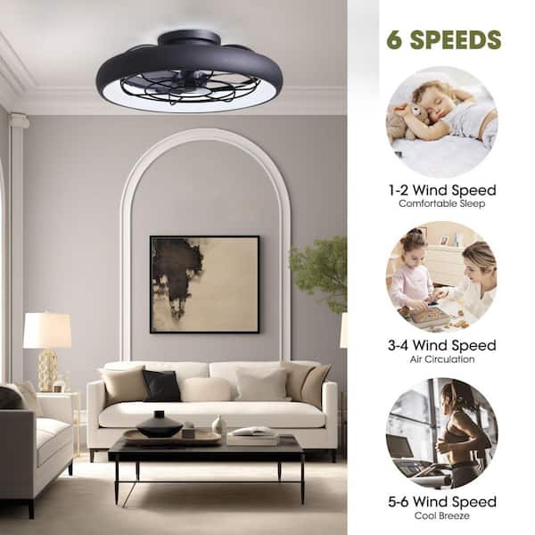 Bedroom Ceiling Light With Fan Alexa LED Remote Control Quiet Ceiling Fan With Lighting Living Room 6 Gears Reversible Dimmable Lamp With Fan Smart - View #5