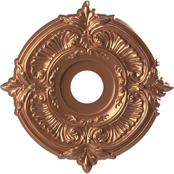 Ekena Millwork 1 in. x 16 in. O.D. x 3-1/2 in. I.D. P PVC Ceiling Medallion (Fits Canopies Upto 5-5/8 in.) Bright Coat Rose Gold