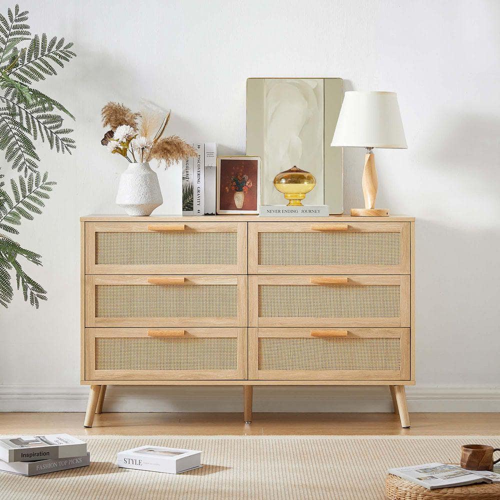 beige 6 drawer dresser Cadmori main image 1