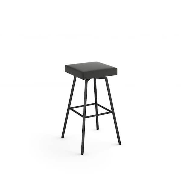 Amisco Robin 26 in. Charcoal Grey Polyester / Black Metal Swivel Counter Stool
