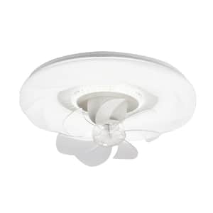 Bella 20 in. LED Indoor Italian Cream Low Profile Ceiling Fan with Light, 360-Degree Rotate Dual Control Flush Mount
