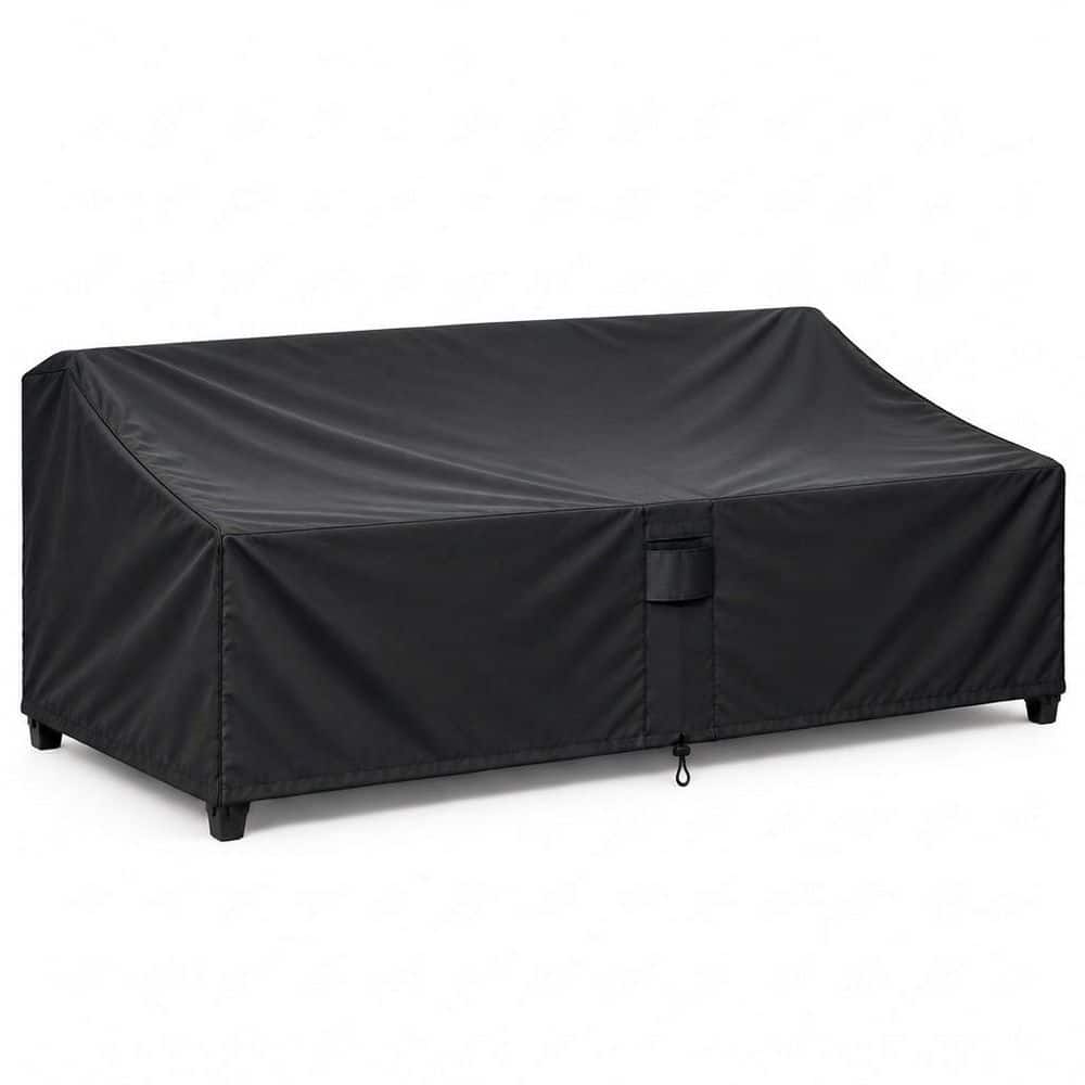 Large Black Love Seat Weatherproof Outdoor Patio Sofa Protector Cover