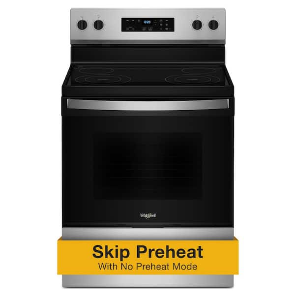 Whirlpool 30 in. 4 Elements Freestanding Electric Range in Stainless Steel with Thermal