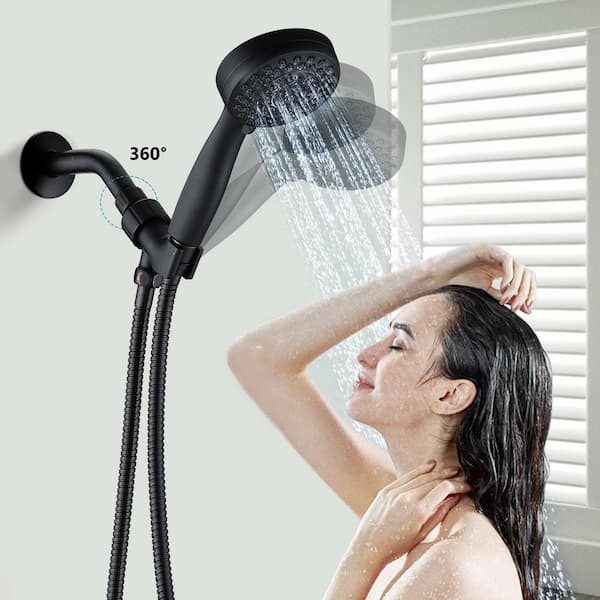 YONKI SUNSHIN INC Single Handle 5-Spray Patterns 1 Showerhead Shower Faucet 2.5 GPM with High Pressure Hand Shower in Oil-Rubbed Bronze