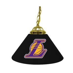 Los Angeles Lakers NBA 14 in. Single Shade Gold Hanging Lamp