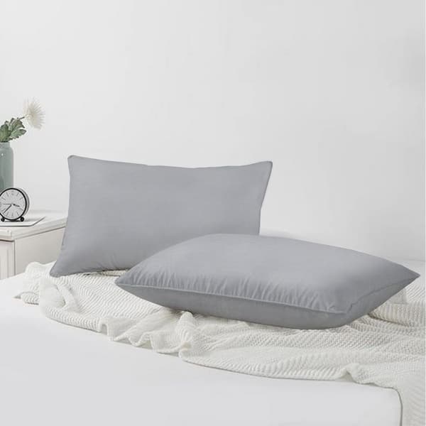 Light grey velvet online pillow