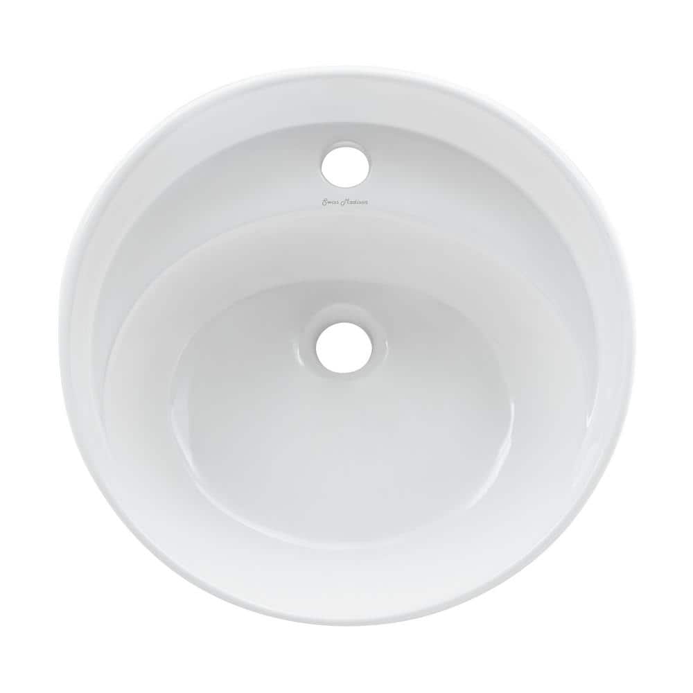 Calice 18" White Ceramic Wall-Mount Bathroom Sink