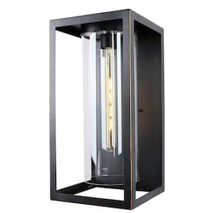 1 Light 18 in. Outdoor Imperial Black Wall Lantern Sconce