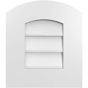 14 in. x 16 in. Arch Top Surface Mount PVC Gable Vent: Functional with Standard Frame