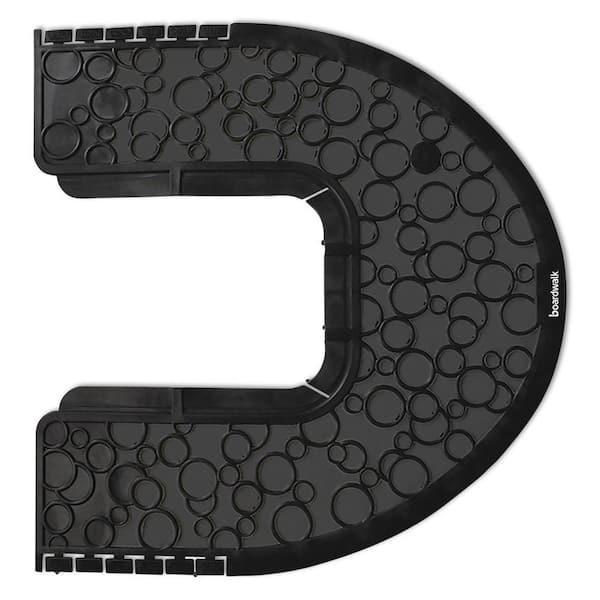 Black Rubber 22 in. x 22 in. Absorbant Commode Commercial Floor Mat 2.0 (6/Carton)