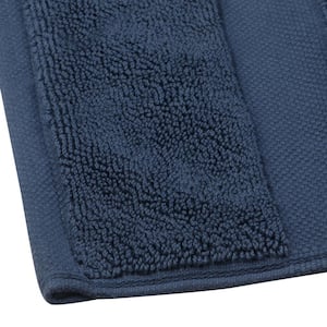 Feather Touch Quick Dry Insignia Blue 20 in. x 33 in. Solid 100% Organic Cotton Bath Mat 700 GSM