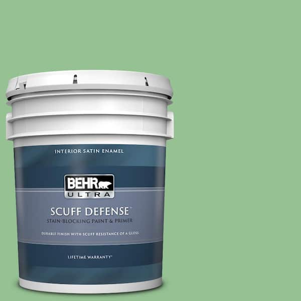 BEHR ULTRA 5 gal. #450D-5 Velvet Leaf Extra Durable Satin Enamel Interior Paint & Primer