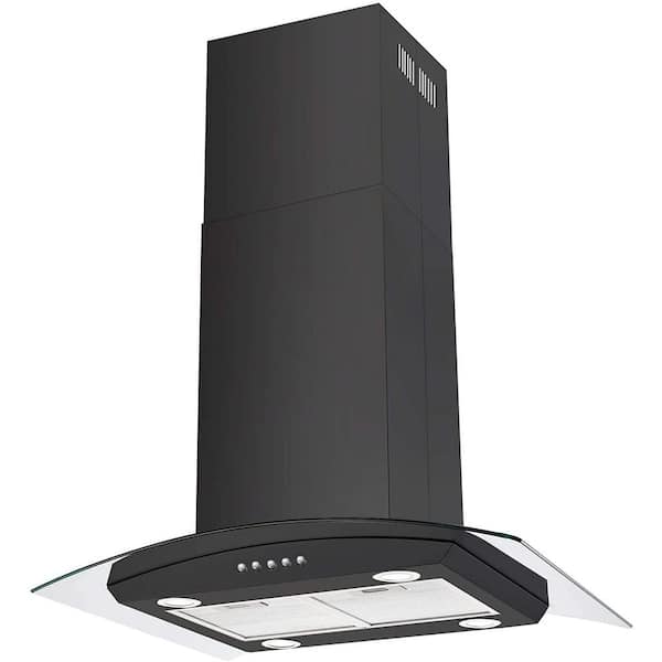 Tidoin 30 in. 900 CFM Smart Ducted Insert Under Cabinet Range Hood in Black with Removable Baffle Filters in Stainless Steel