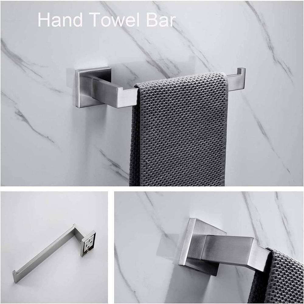 Brushed Nickel 4-Piece Stainless Steel Bathroom Hardware Set
