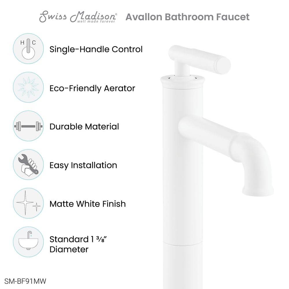 Matte White Nickel Single-Handle High Arc Bathroom Faucet