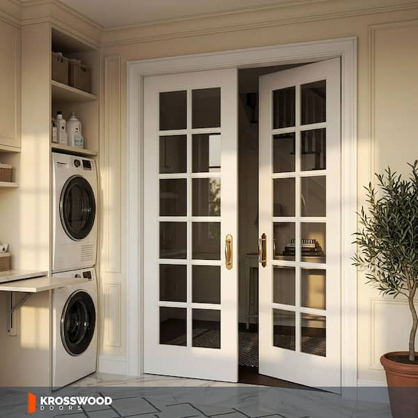 Krosswood Doors 64 in. x 96 in. Craftsman Shaker 12-Lite Right