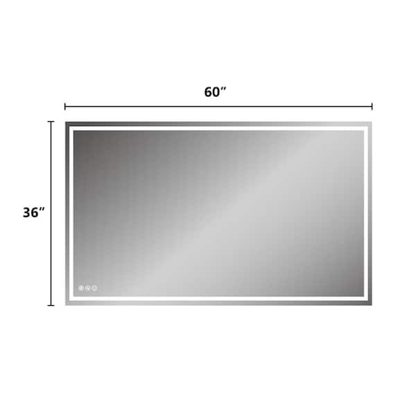 CASAINC 84-in x 40-in Dimmable Lighted Sliver Fog Free Frameless