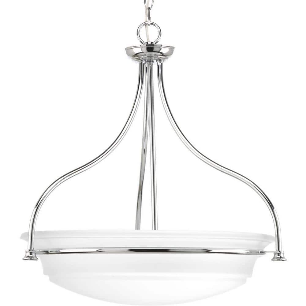 Tinsley Chrome Glass Inverted Pendant Light