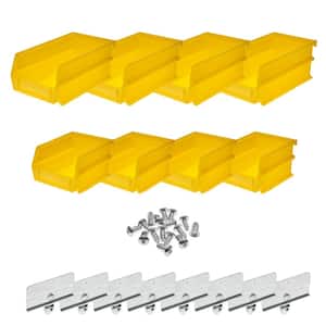 4-1/8 in. W x 3 in. H Yellow Wall Storage Bin Organizer (8-Piece)