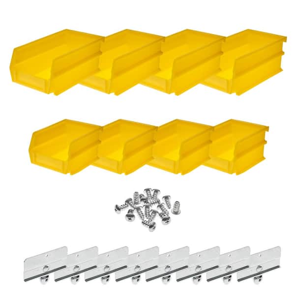 Triton Products 4-1/8 in. W x 3 in. H Yellow Wall Storage Bin Organizer (8-Piece)