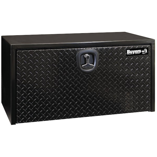 Buyers Products Company 18 in. x 18 in. x 30 in. Gloss Black Steel Underbody Truck Tool Box with Aluminum Door