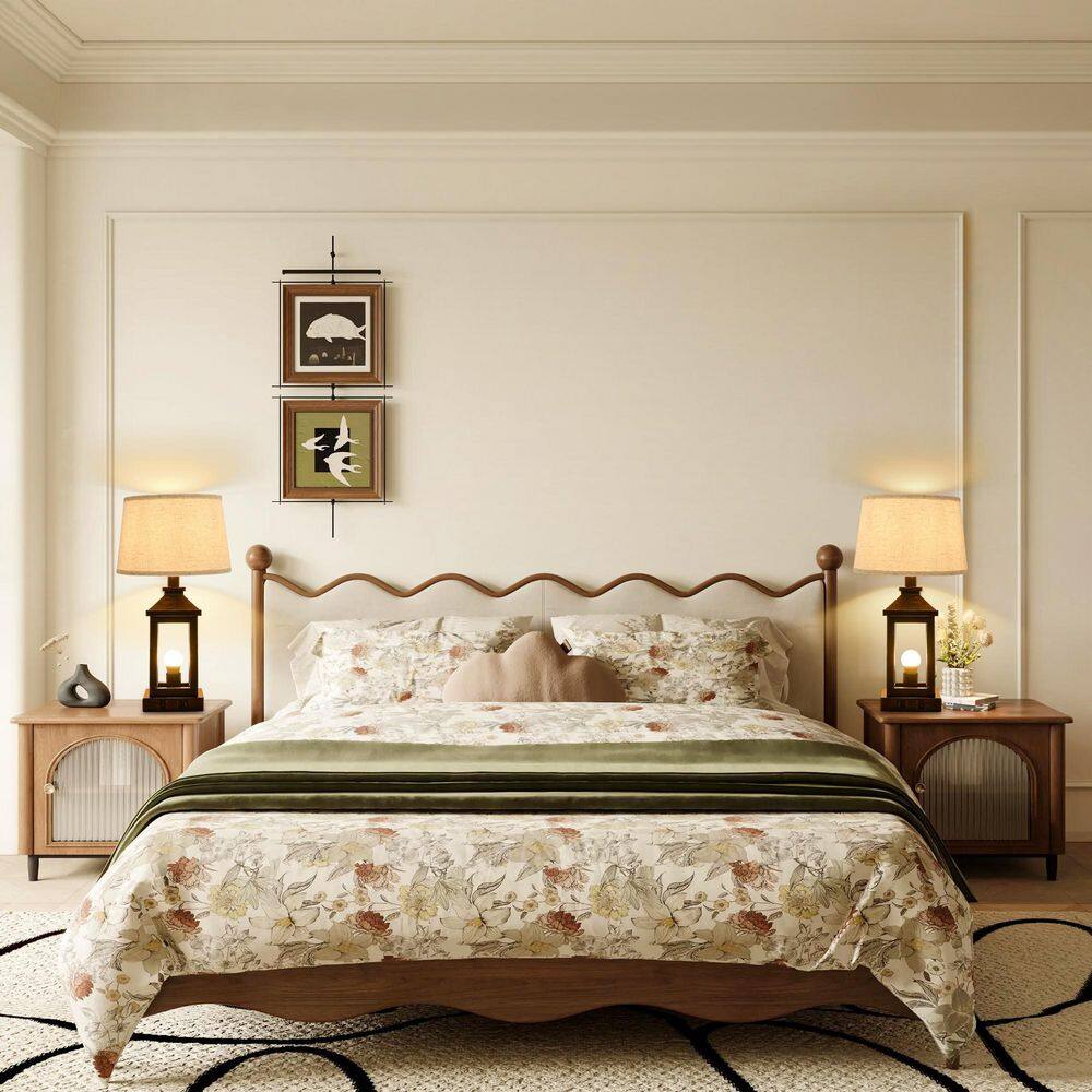 20.9 in. Vintage Lantern Black Gold 3-Way Touch Control Dimmable Table Lamp with Fabric Shade and 2-USB ports (2-pack) price history on PriceWatchPro