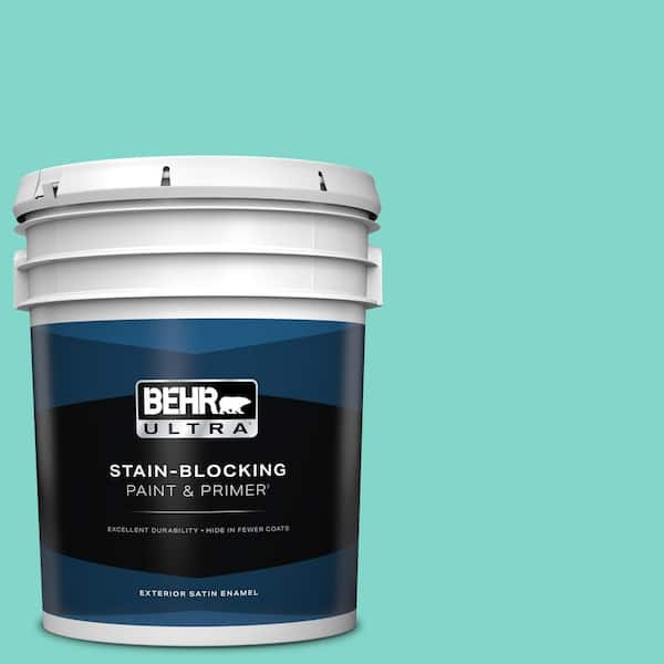 BEHR ULTRA 5 gal. Home Decorators Collection #HDC-MD-09 Island Oasis Satin Enamel Exterior Paint & Primer