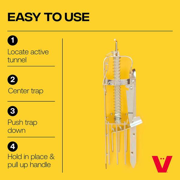 thumbnail interactive-video image 1 of Heavy Duty Plunger Style Mole Trap – Effective Outdoor Rodent Control, Made In USA 1 of 5