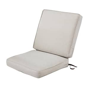 Montlake FadeSafe 20 in. W x 24 in. H Outdoor Dining Chair Cushion with Back in Heather Grey