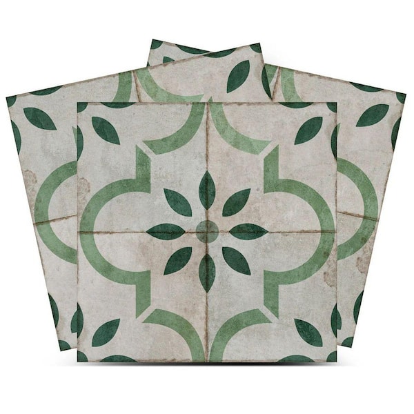 Green R4052 12 in. x 12 in. Vinyl Peel and Stick Tile (24 Tiles, 24 sq.ft./Pack)